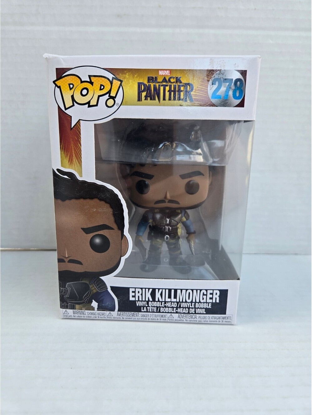 Funko Pop! Marvel Black Panther Erik Killmonger Collectible Figure #278 - Very G